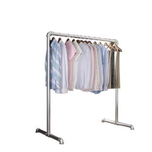 QD4D晒衣服的架子一条杠晾衣服钢管落地结实加粗晾衣架一根单杆晒