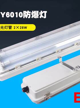 GCY6010防爆灯GCY6010-2×28双管应急防爆荧光灯吊链吸顶吊杆壁式