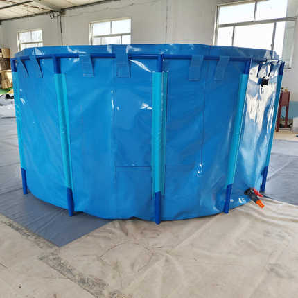 圆形帆布鱼池 带支架便携式鱼虾水箱车载水池 圆形帆布水池泳池