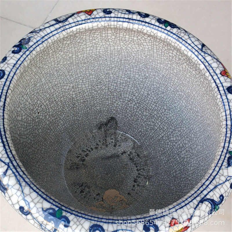 仿古插花家居裂纹景德镇片莲书画枝器手绘鱼缸筒摆件陶瓷开青花缠,宠物/宠物食品及用品,桌面缸,淘宝优惠券,粉丝福利购,淘宝优惠卷