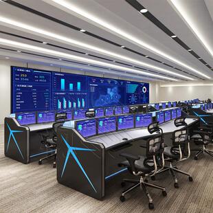 电脑视频监控设备制台指挥指心中调度台中控台办公监控控制操作挥