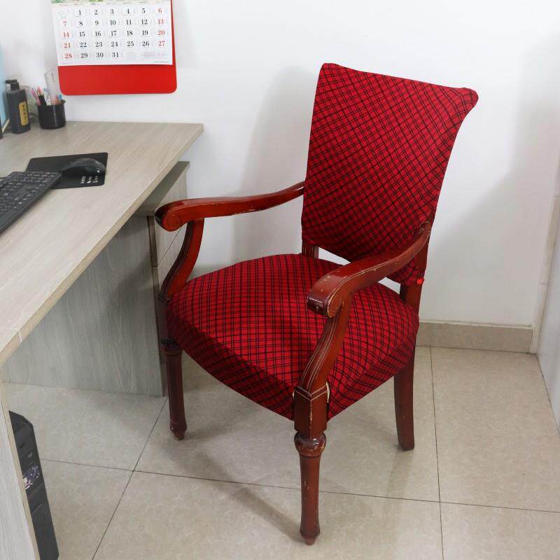 厂家酒店宾馆餐厅欧式防尘弹力实木分体扶手餐椅套靠背坐垫套