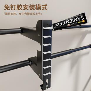 晾498 折叠晾衣杆墙上用固定阳台家壁挂晒侧衣杆挂面衣架折叠侧装
