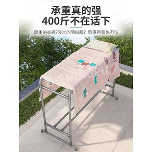 特厚双杆钢管落地晾衣架简易家用户外晾衣杆农村阳台庭院挂衣架子