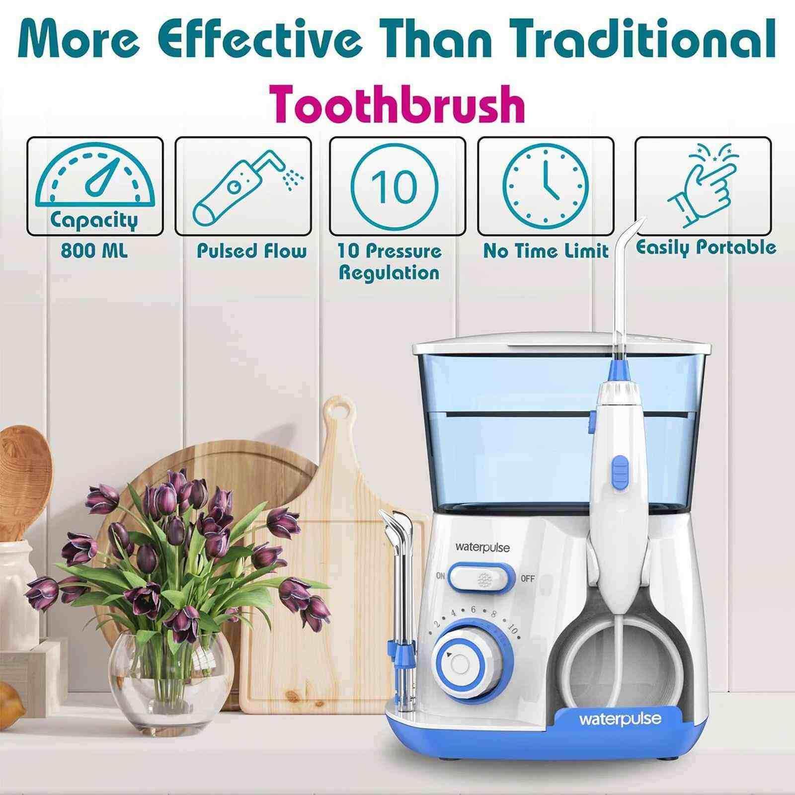 Waterpulse Electric Water Flosser Oral Irrigator, 800ML Larg
