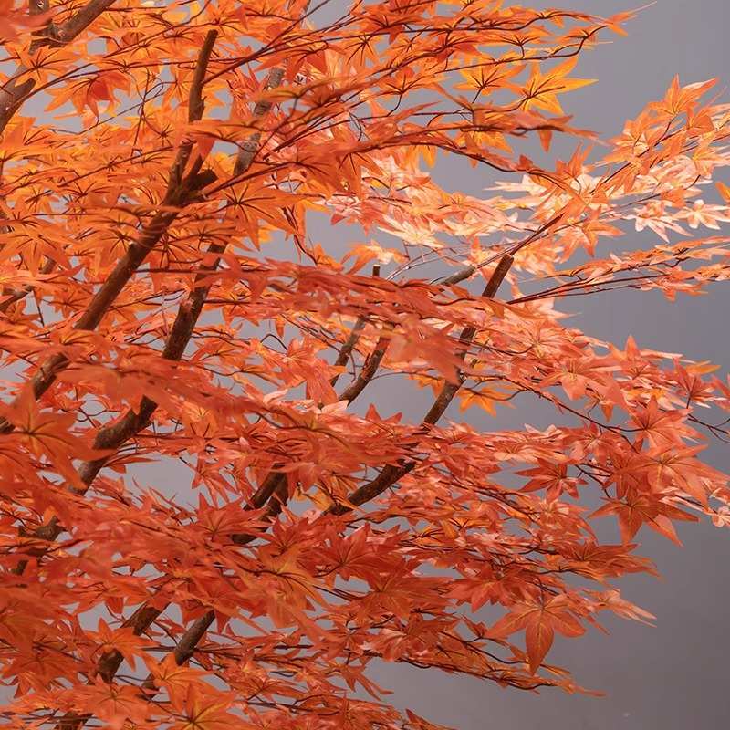 精品仿真枫叶树红枫树大型绿植装饰室内外枯山水日式造景假黄枫树