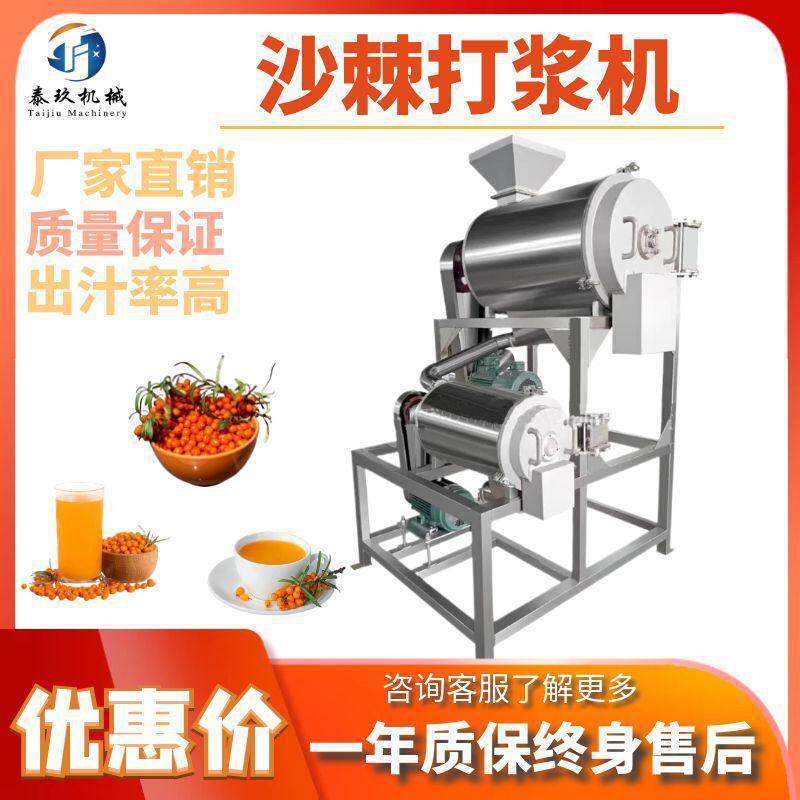 商用沙棘双道打浆机大型沙棘加工全套设备醋柳果打浆去籽设备