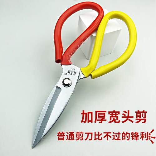 大剪刀 家用厨房工业民用剪刀 锋利皮革剪 大号剪子 大头鱼头剪刀