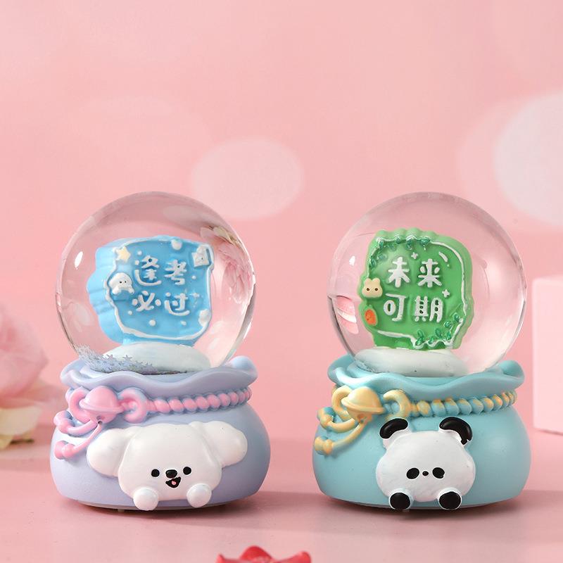 多款发光卡通可爱公仔小号水晶球树脂工艺品水球创意礼品玩具