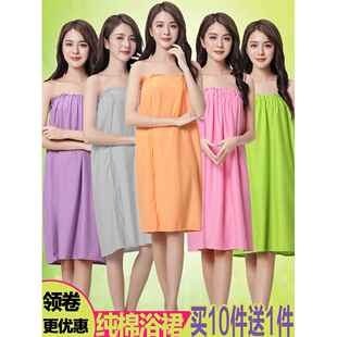 美容院顾客人睡专用汗蒸服浴裙浴巾浴袍衣服纯棉抹胸围裹胸春夏款