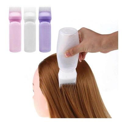 3 Color Salon Hair Oil Applicator Bottle Professional