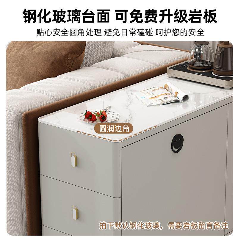 沙发边几边柜侧边收纳柜家用移动茶桌边柜客厅简约现代茶几储物柜