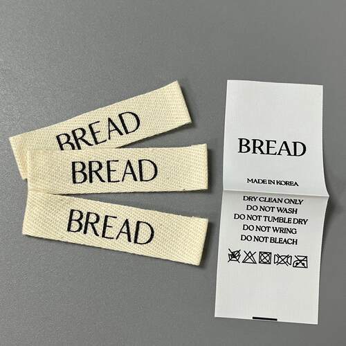 面包韩领标签库存服装商标服装标签布料标签洗涤水标签侧标签定制
