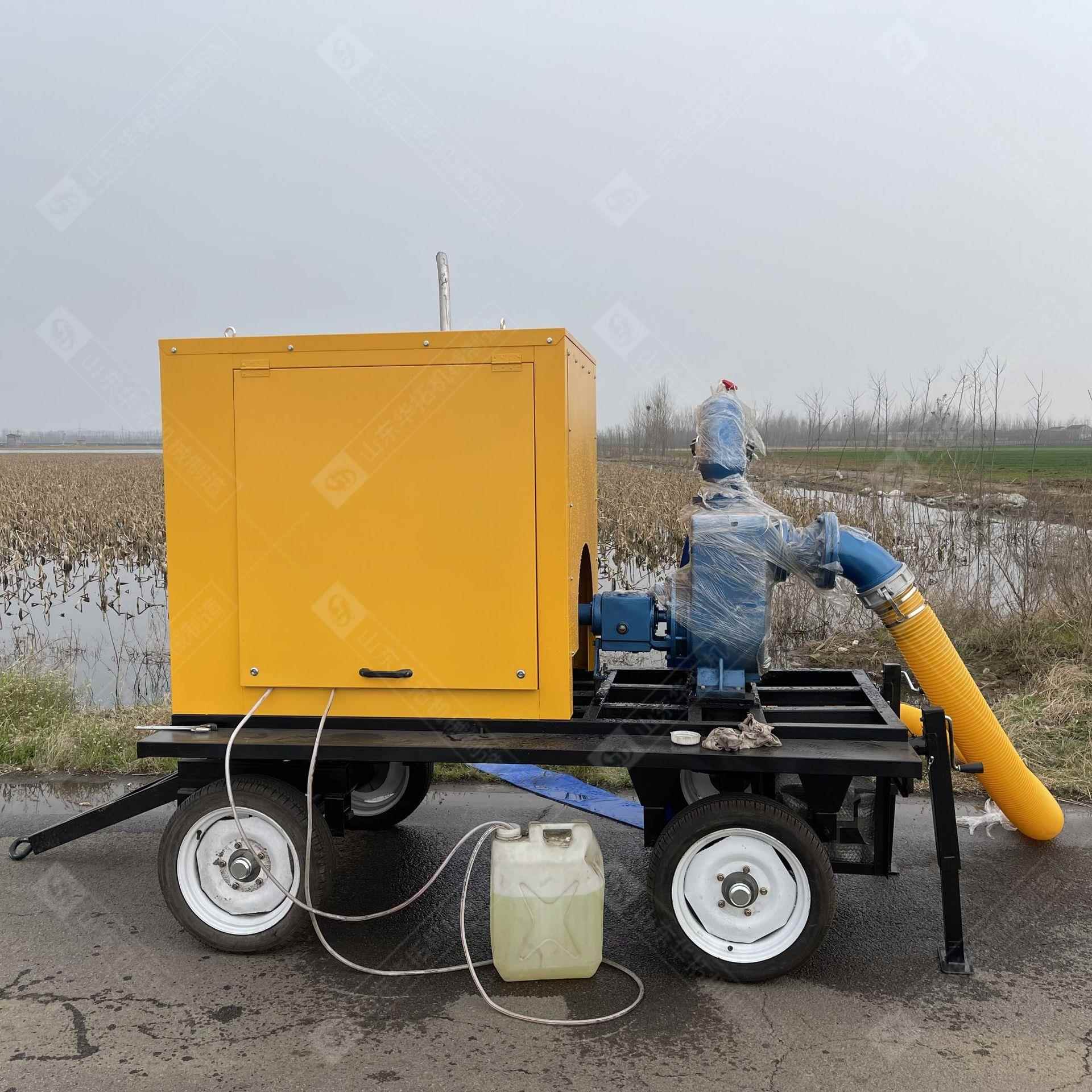 移动拖式柴排涝泵874车油高扬程防车抽汛泵车大功率柴油水泵车