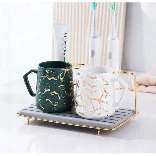 Marble Pattern Couple Mouthwash Cup Set Ceramic Wash Set