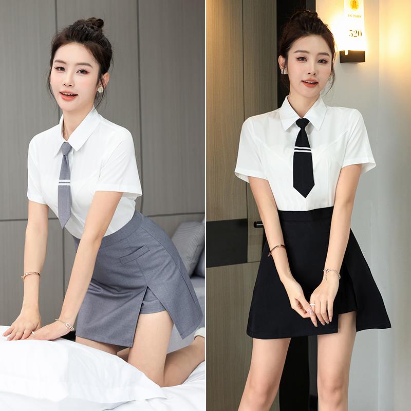 2026新款足浴技师工作服夏季女足疗沐足按摩气质工衣衬衫上班服