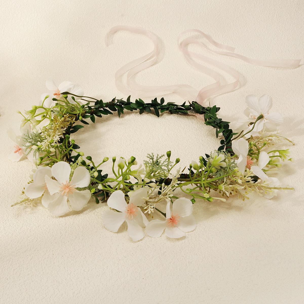 欧美森布艺花朵花环发带唯美发饰