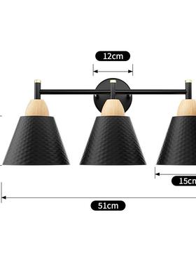 亚马逊境工艺业风室内壁头灯客厅卧室跨玄关三铁艺壁灯C03034-0现