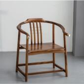 0A新中椅胡桃式 木圈椅奥坎官茶帽336椅实木禅太师椅椅靠背主人椅