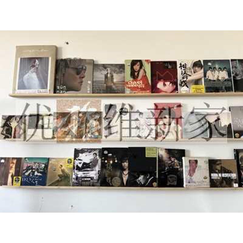 楠竹LP黑胶唱片展示墙CD木条架墙上一字隔板定制