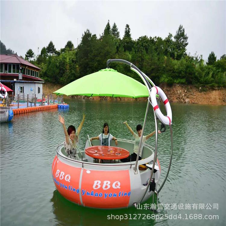水上游乐设备自排水水上烧烤船户外景区公园休闲船观光船