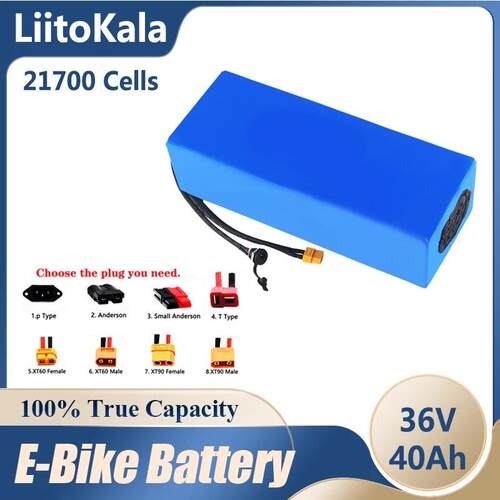 LiitoKala 10S8P 36V 40Ah 21700电池组 1440W 电动自行车电池组