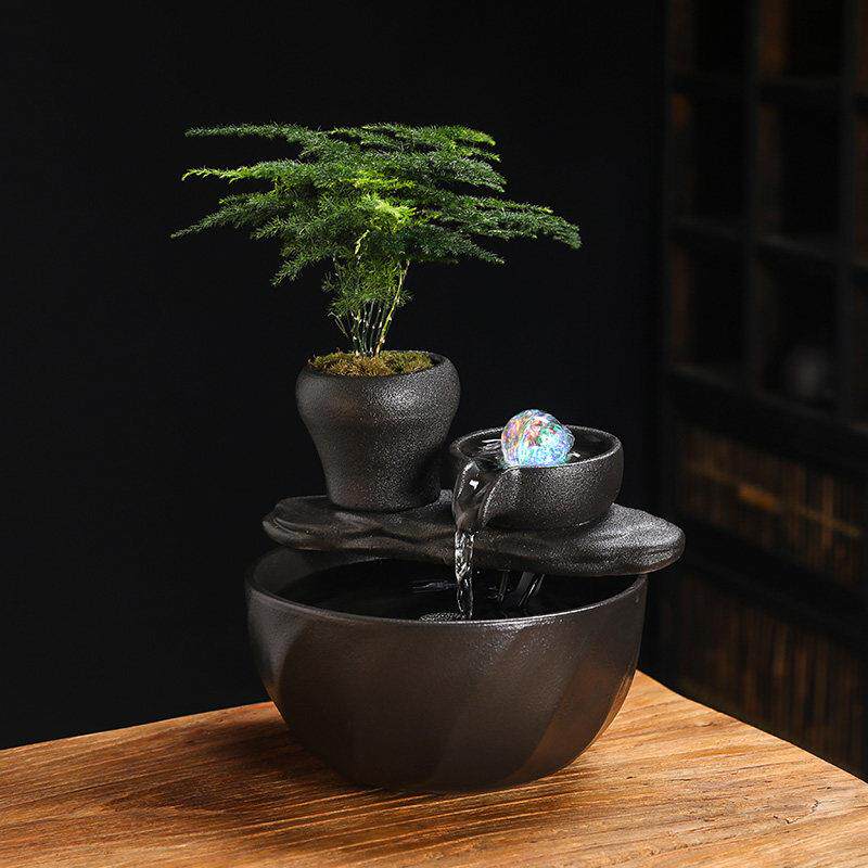 招财流水摆件循环水时来运转风水球摆设家居客厅装饰乔迁开业礼品
