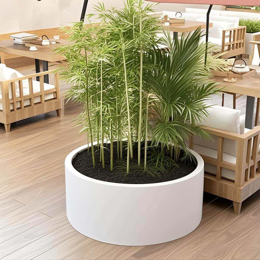 定制户外圆型不锈钢花箱楼顶露台花园可移动方形花池组合超大花盆