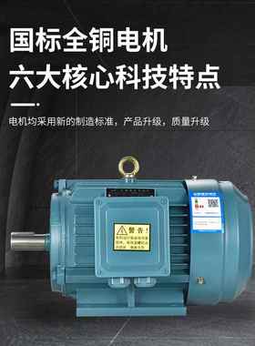 三相电动机Y132M-4 7.5KW/5.5kw/Y132S2-2 7.5KW全铜国标380V马达