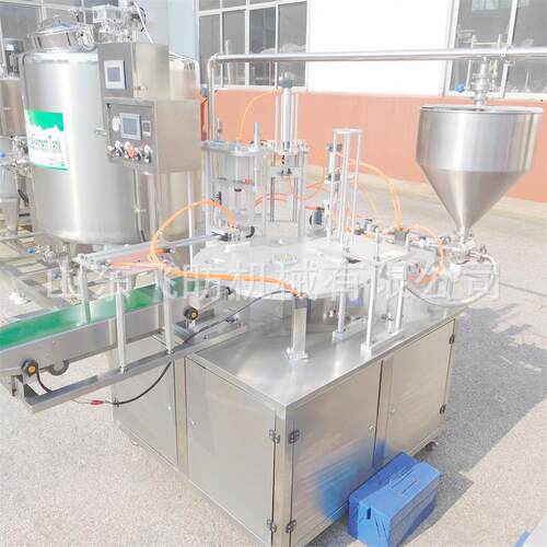 铝箔片膜封口机纸杯包装机圆盘全自动灌装封口机单杯系列灌装机