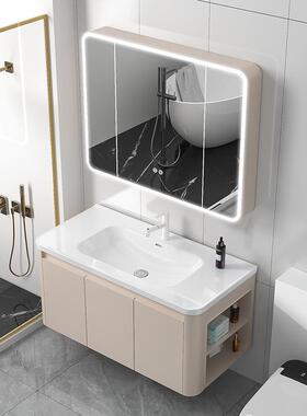 加厚蜂窝铝体浴室30792柜组合圆纳弧一陶瓷盆漱卫生间侧边收柜洗