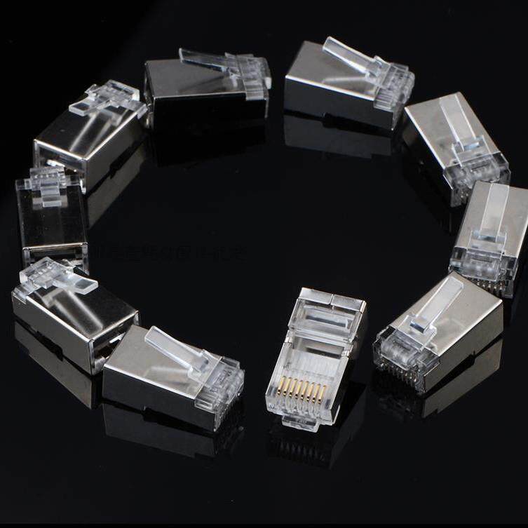 网络水晶头超6类屏蔽水晶头 RJ45水晶头六类千兆网线水晶头1000个