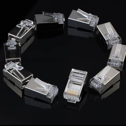 网络水晶头超6类屏蔽水晶头 RJ45水晶头六类千兆网线水晶头1000个