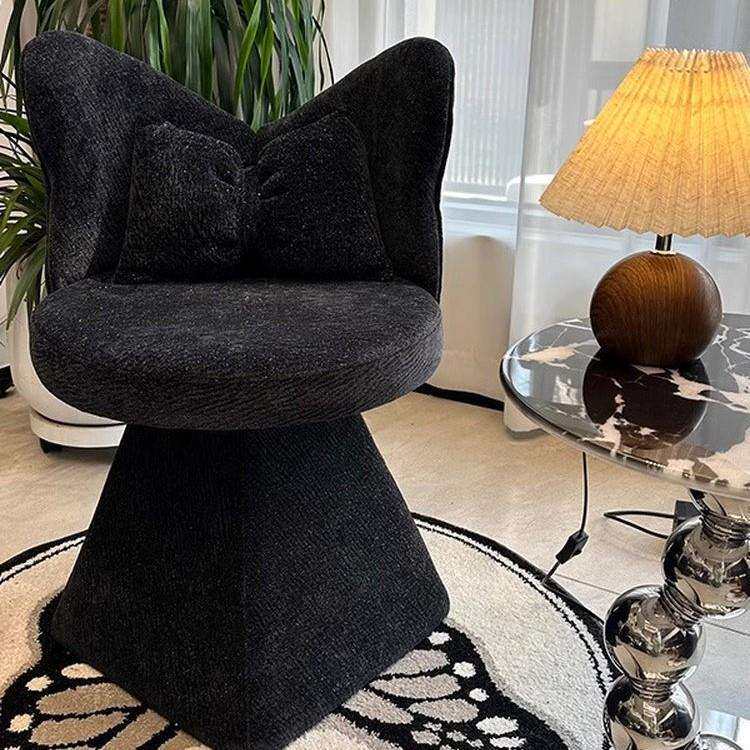 法式高级感蝴蝶旋转化妆椅设计师洽谈梳妆台椅子轻奢靠背凳子餐椅