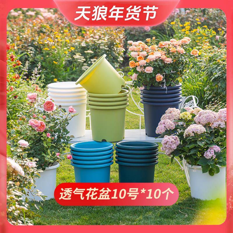 【年货节】天狼多个装控根透气花盆大尺寸简约圆口花盆花园阳台