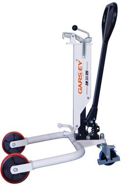 出口品质手动推车塑料圆桶装卸拖车铁桶叉车350KG液压油桶搬运车