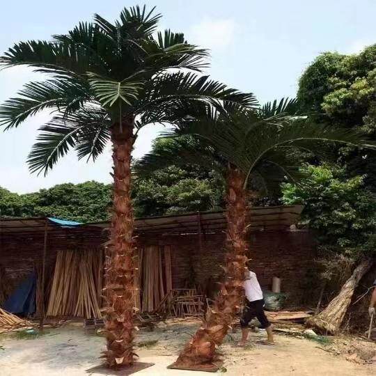 彷真棕榈树大型假树热带彷真绿色植物造景室内外装饰大树人字皮棕