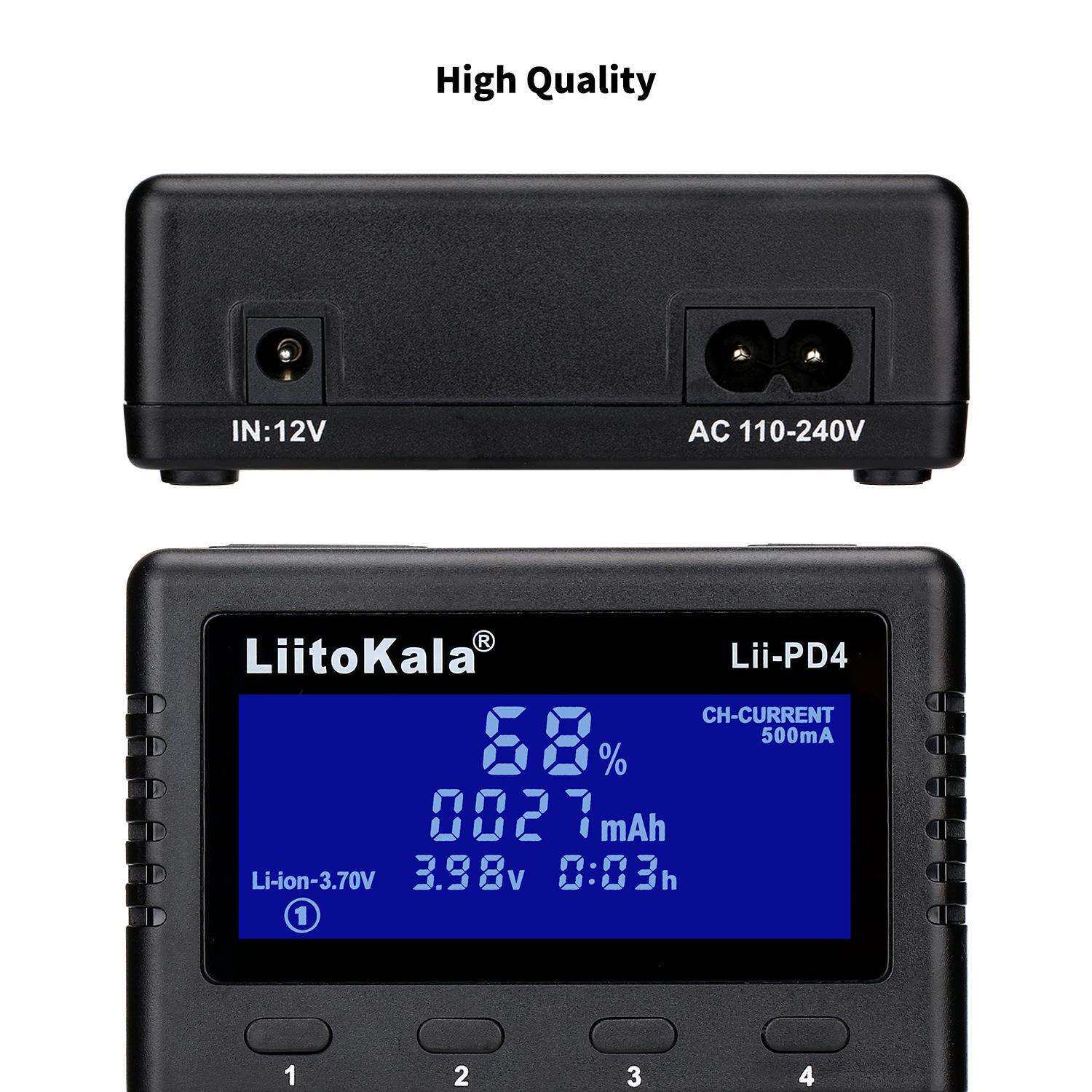 LiitoKala Lii-PD4 18650 26650 21700 AA AAA 4槽 电池充电器