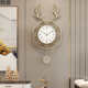 Q3Y北欧鹿头钟表挂钟客厅创意时尚 简约时钟挂墙石英钟网红挂表家