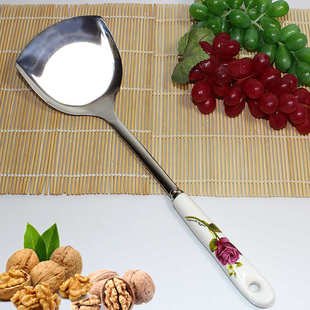 轻奢陶瓷柄锅铲炒勺防烫瓷柄长柄炒菜铲厨具烹饪工具厨房用品 韩式