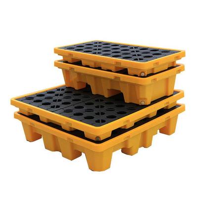防渗漏塑胶托盘化工防泄漏托板4桶栈板盛漏塑料卡板2桶接油平台