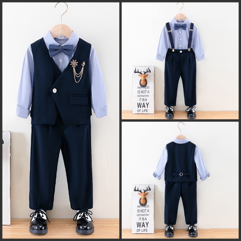 2026新款儿童西装秋季男童礼服马甲套中小童钢琴演出服小主持人合