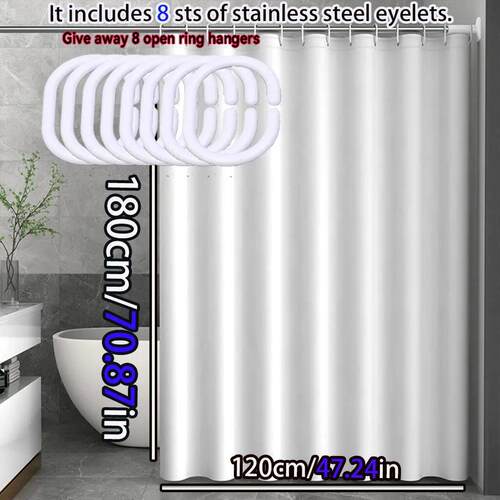 Modern simple pure white shower curtain PEVA material is eas