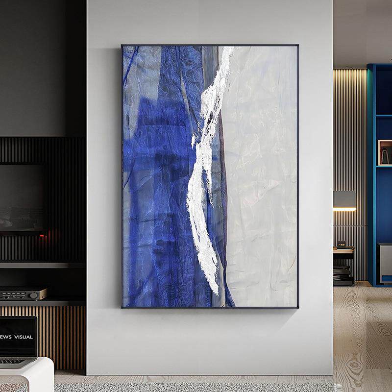 抽象客厅装饰画玄关画油画沙发背景墙走廊过道竖版克莱因简约挂画