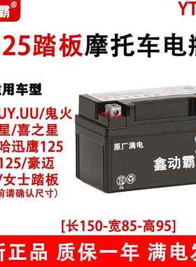 踏板机车电瓶YTX7A-BS免维护125鬼火海王星干蓄电池12V7AH通用