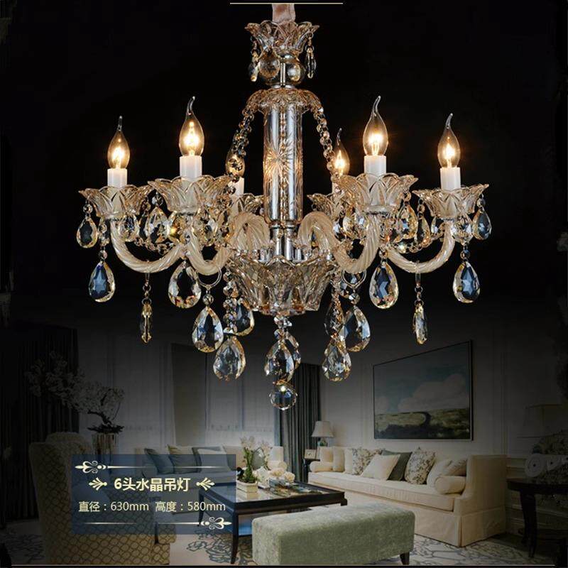 欧式厅客厅水晶吊灯奢华别墅酒店餐灯家用大卧d室气书房le220蜡烛