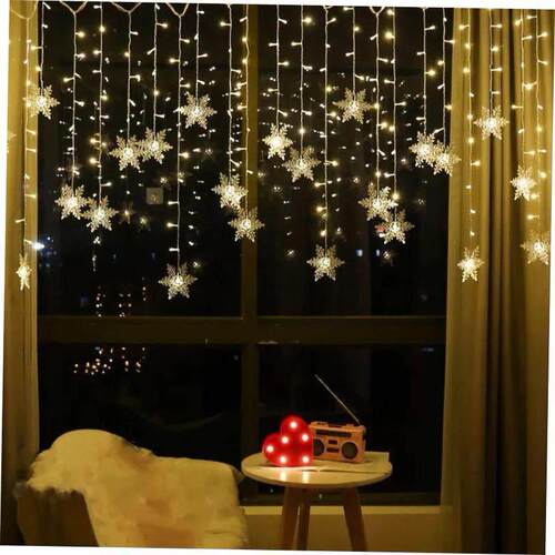 3.2M Christmas Snowflakes LED String Lights Flashing Fairy C