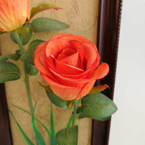 仿真花植物相框挂壁配件家居装饰 家具挂件玫瑰花枝叶子厂家批发