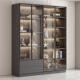 书柜家用带玻璃门客厅一体整墙现代轻奢定制收纳柜到顶书架展示柜
