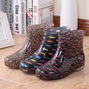 短筒丝绒棉水鞋 秋冬保暖雨靴女式 中筒雨靴低帮防滑防水靴塑料棉鞋